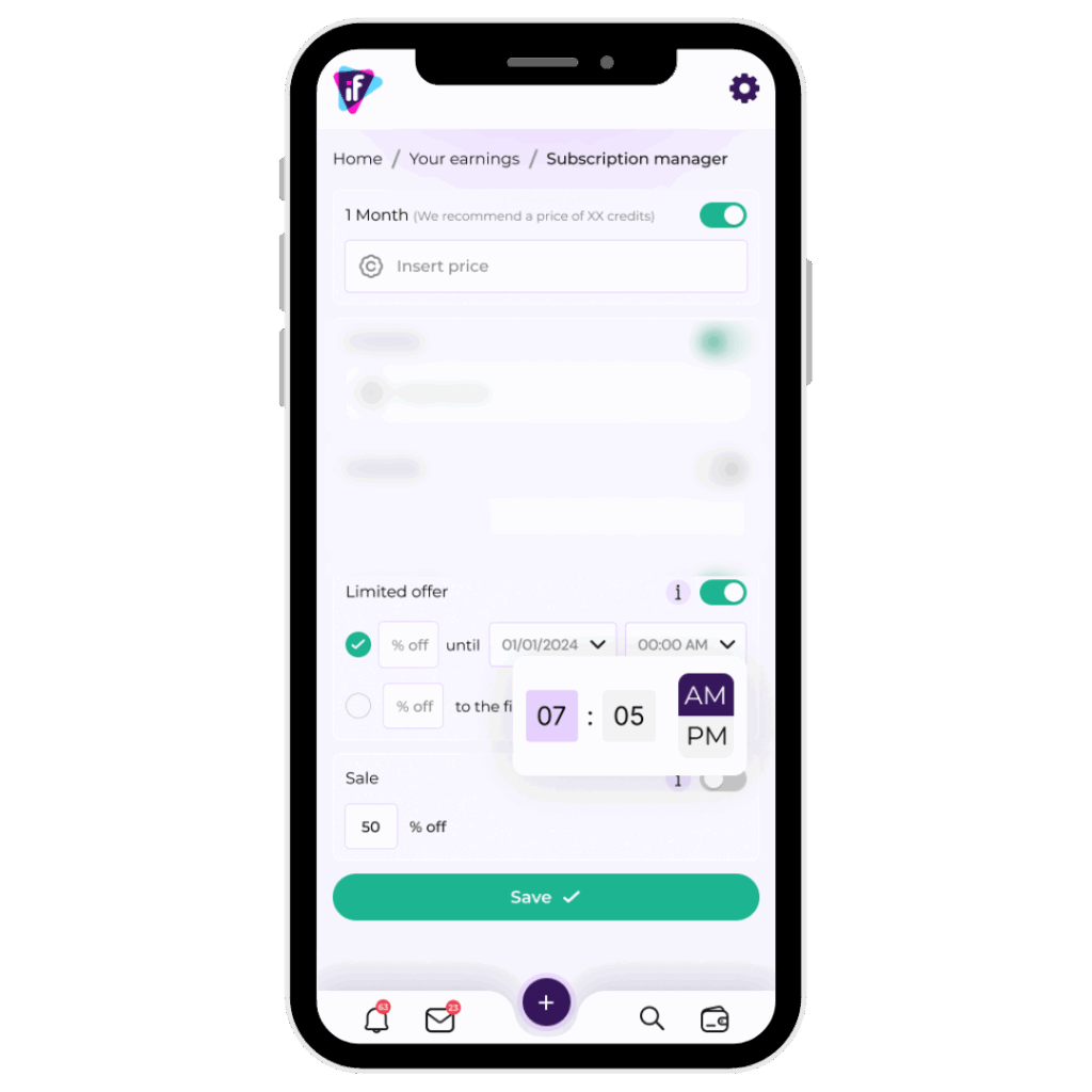 configuración de subscripciones
